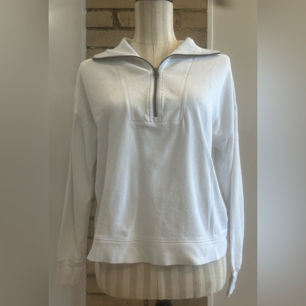 J.Crew quarter zip sweatshirt - White Size XXS